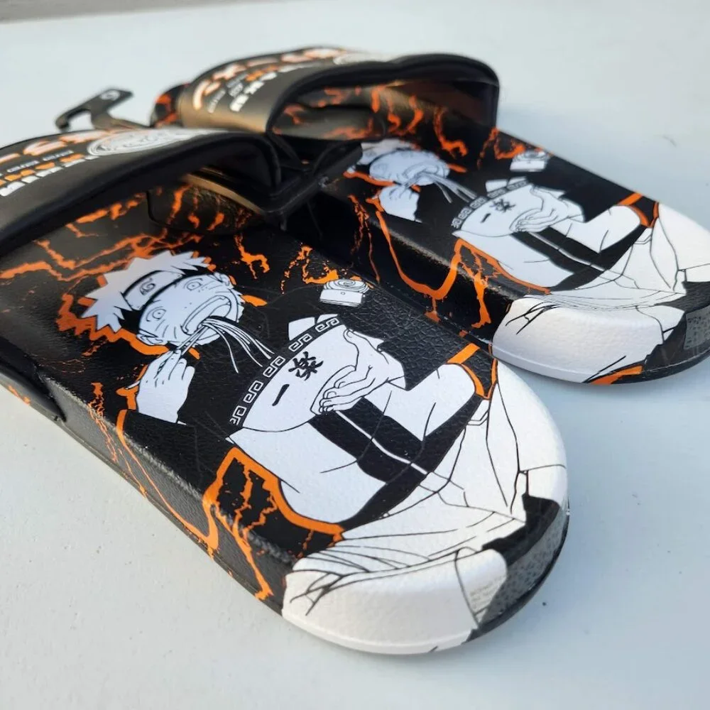 NEW Naruto Anime Ramen Men’s Size 7 Slippers Sandals Slides Shippuden Ichiraku R
